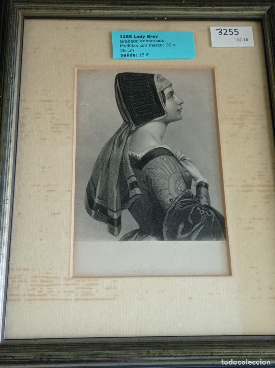 Arte: Antiguo grabado retrato de &rdquo;Lady Grey&rdquo;. - Foto 2