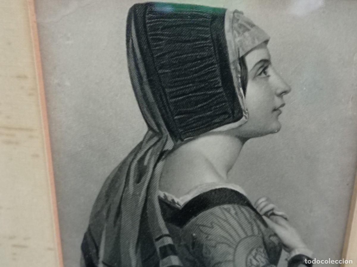 Arte: Antiguo grabado retrato de &rdquo;Lady Grey&rdquo;. - Foto 3