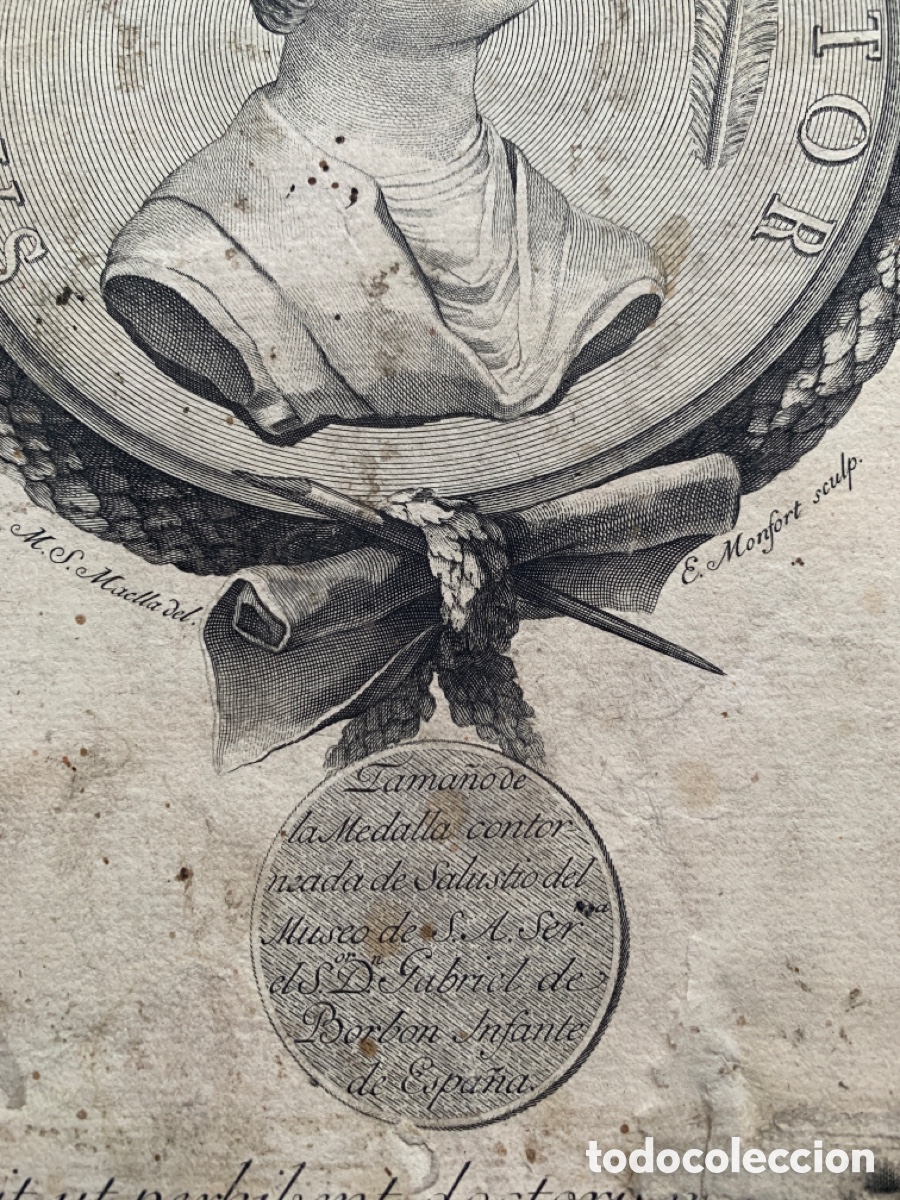 Arte: GRABADO. SALVSTI VSAVTOR. M. S. MAELLA DEL. E. MONFORT SCULP. - Foto 2