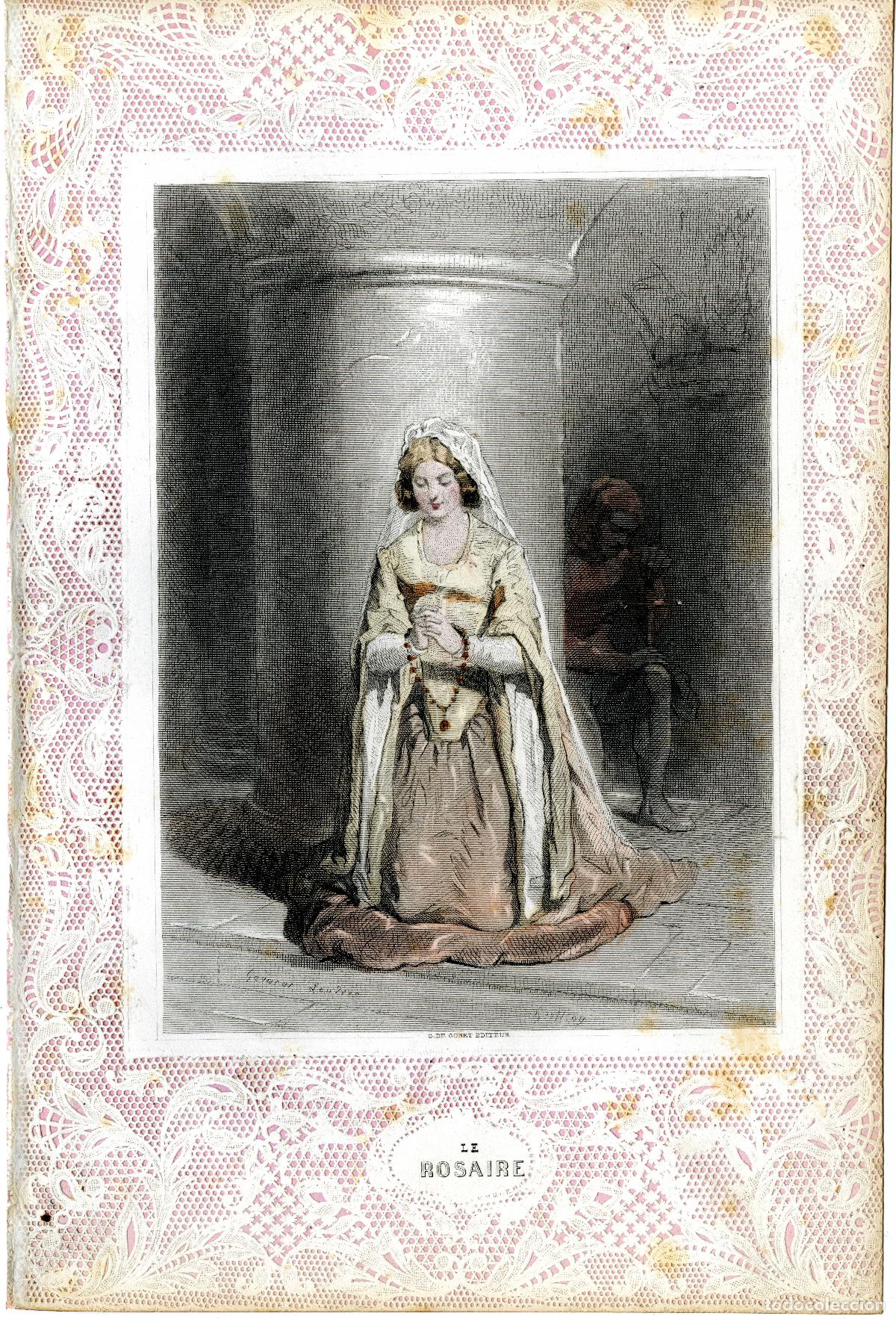 Arte: Gavarni. Le rosaire. 1850 - Foto 1