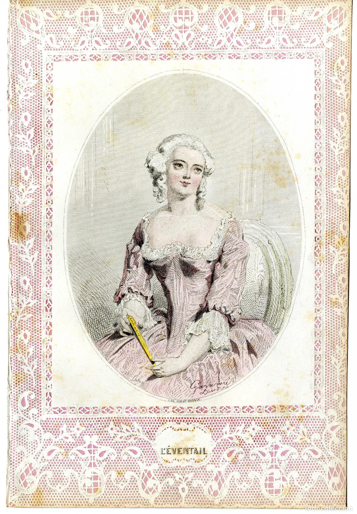 Arte: Gavarni. L&eacute;ventail. 1850 - Foto 1