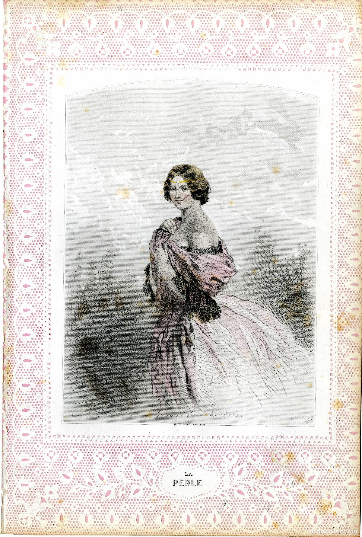 Arte: Gavarni. La perle. 1850 - Foto 1