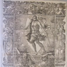 Arte: LA RESURRECCIÓN DE CRISTO. GRABADO DEL SIGLO XVII-XVIII. PLANCHA 22,5X15,5 CM. PAPEL 23,5X 17 CM