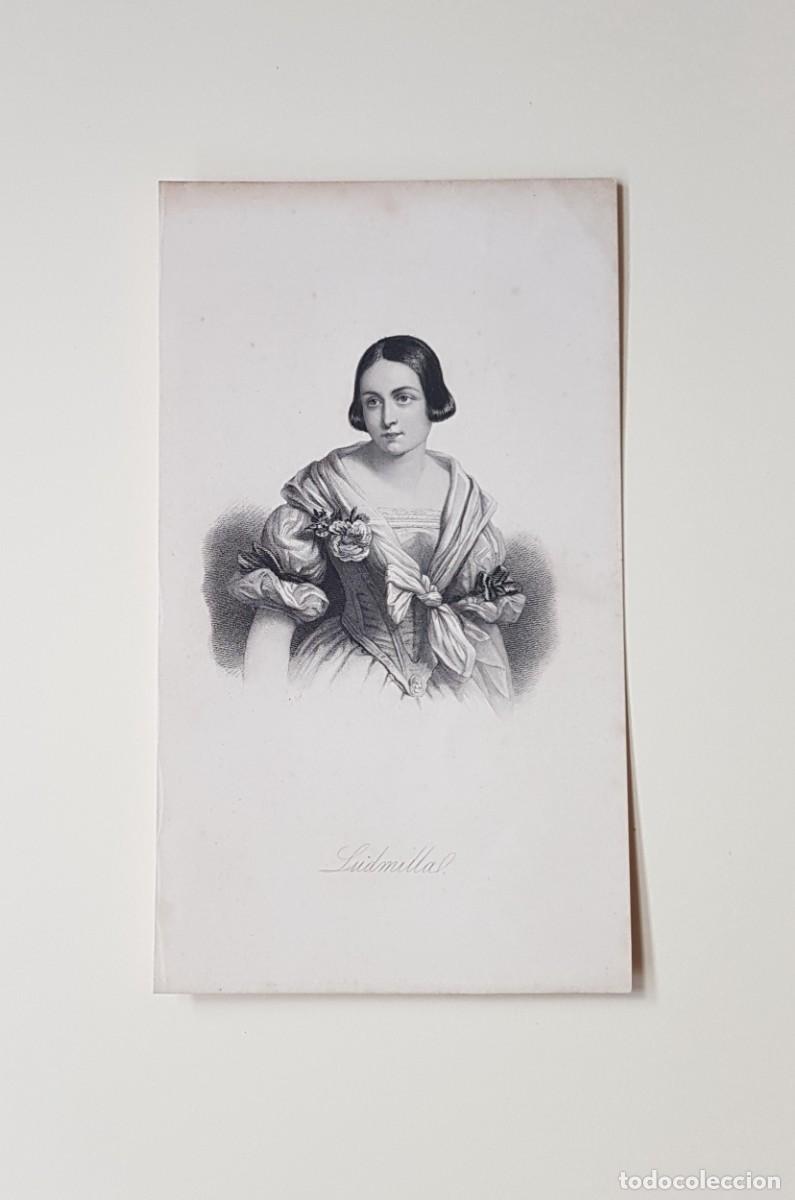 Arte: Grabado antiguo &rdquo;Ludmilla&rdquo; - Foto 3