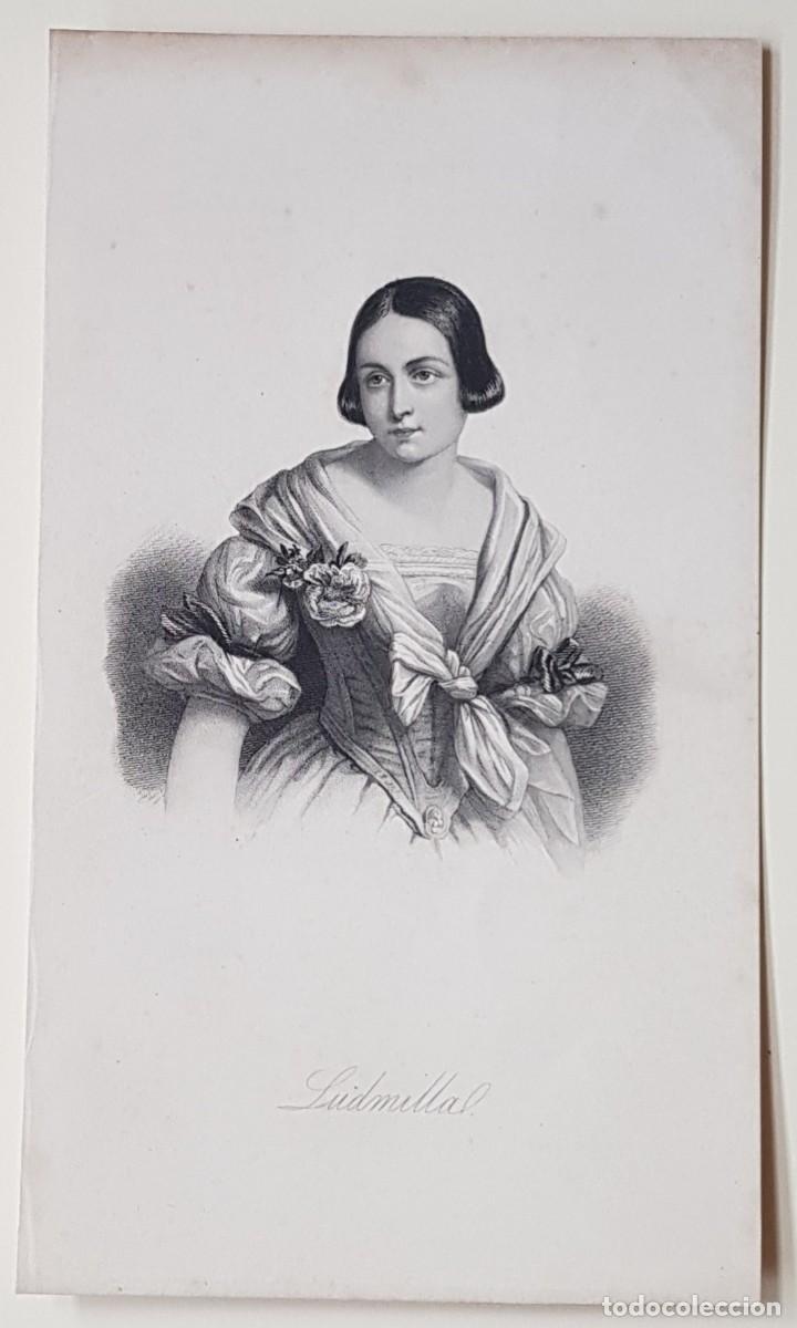 Arte: Grabado antiguo &rdquo;Ludmilla&rdquo; - Foto 4