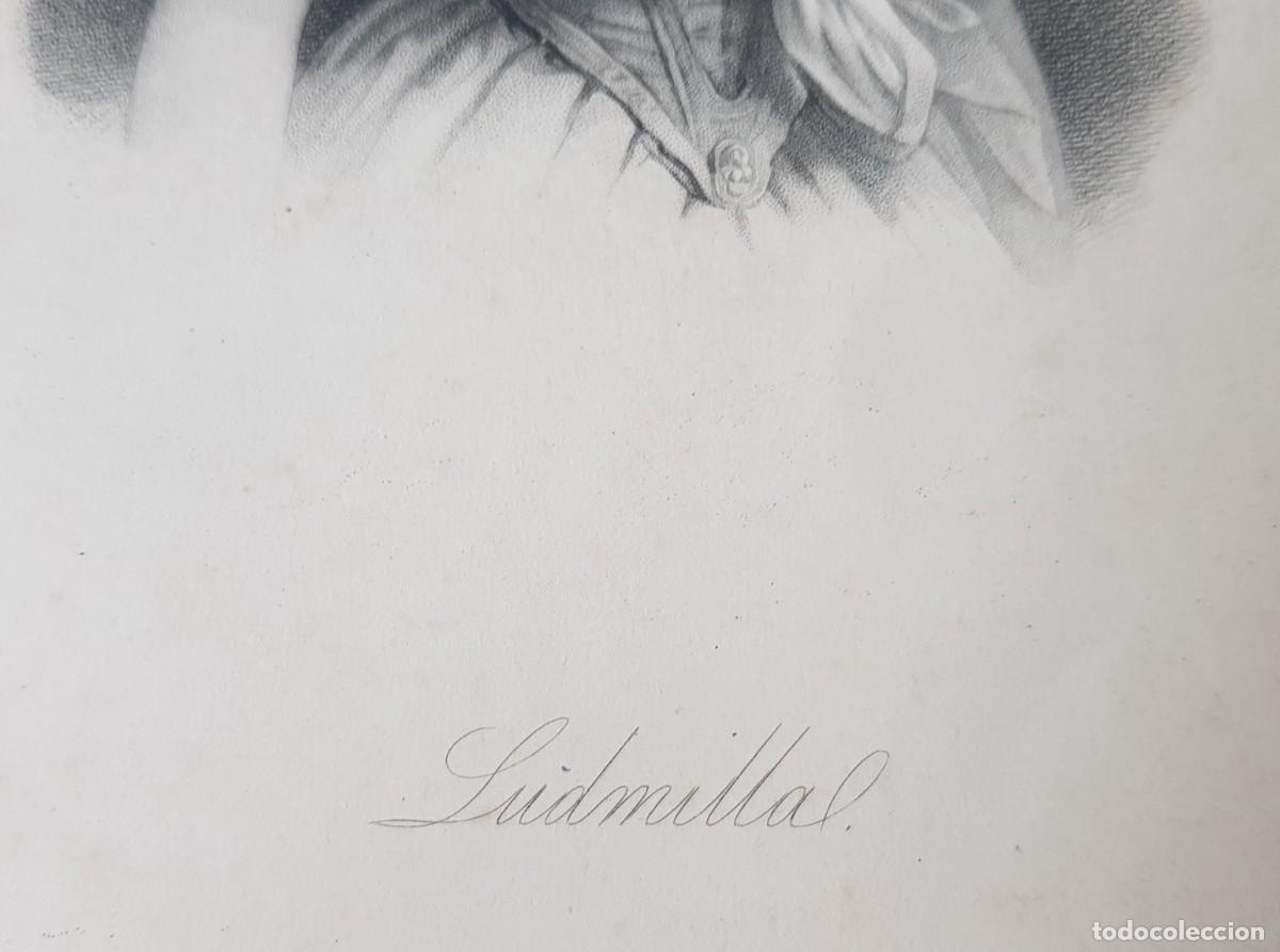 Arte: Grabado antiguo &rdquo;Ludmilla&rdquo; - Foto 5