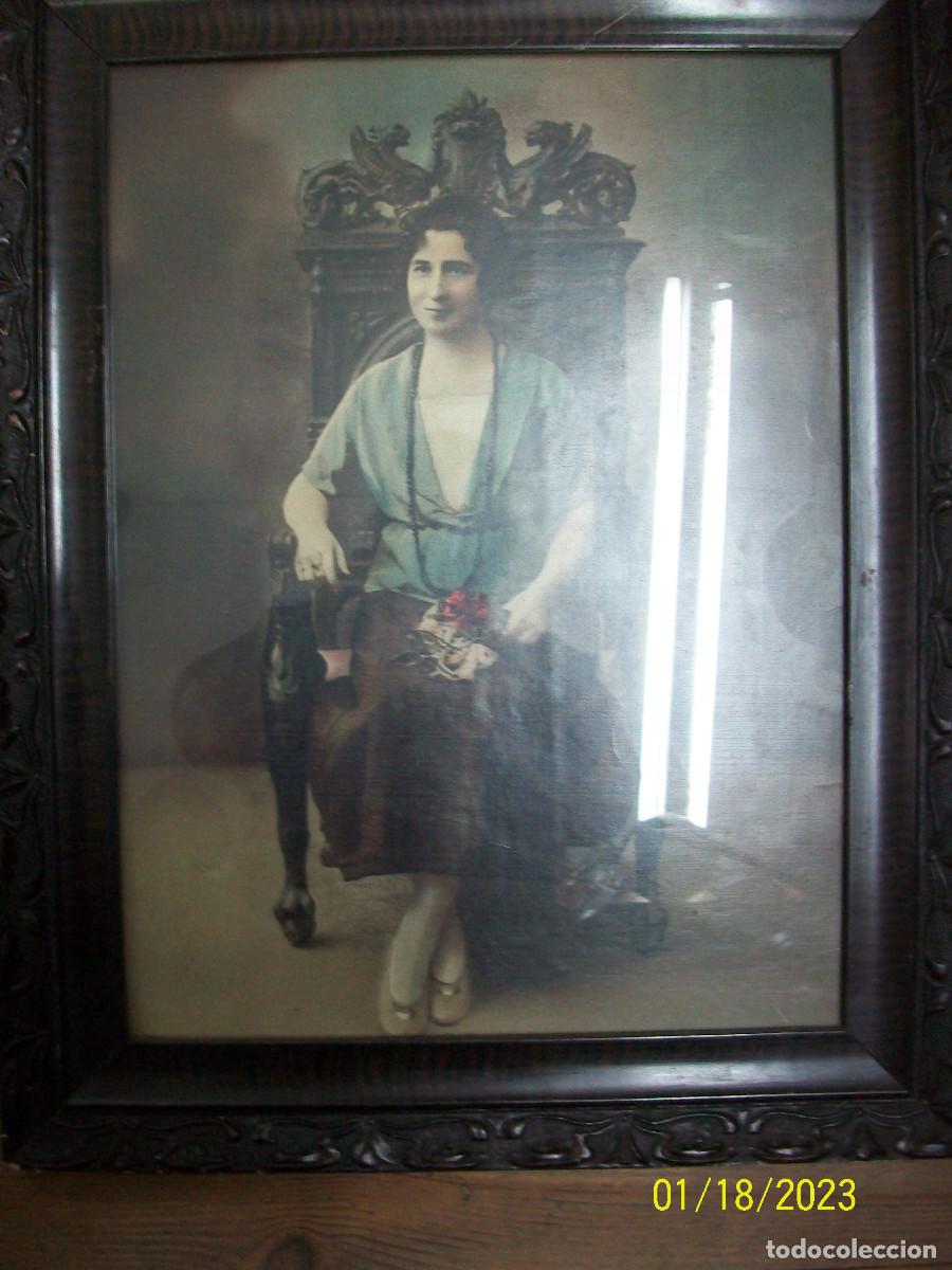 Arte: ANTIGUO CUADRO DE MUJER - Foto 2