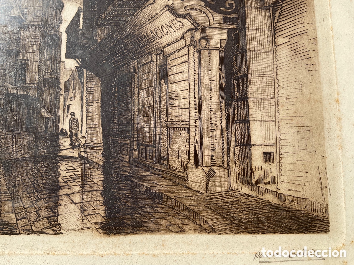 Arte: Grabado Aguafuerte Ramon Batlle 1938 - Foto 4