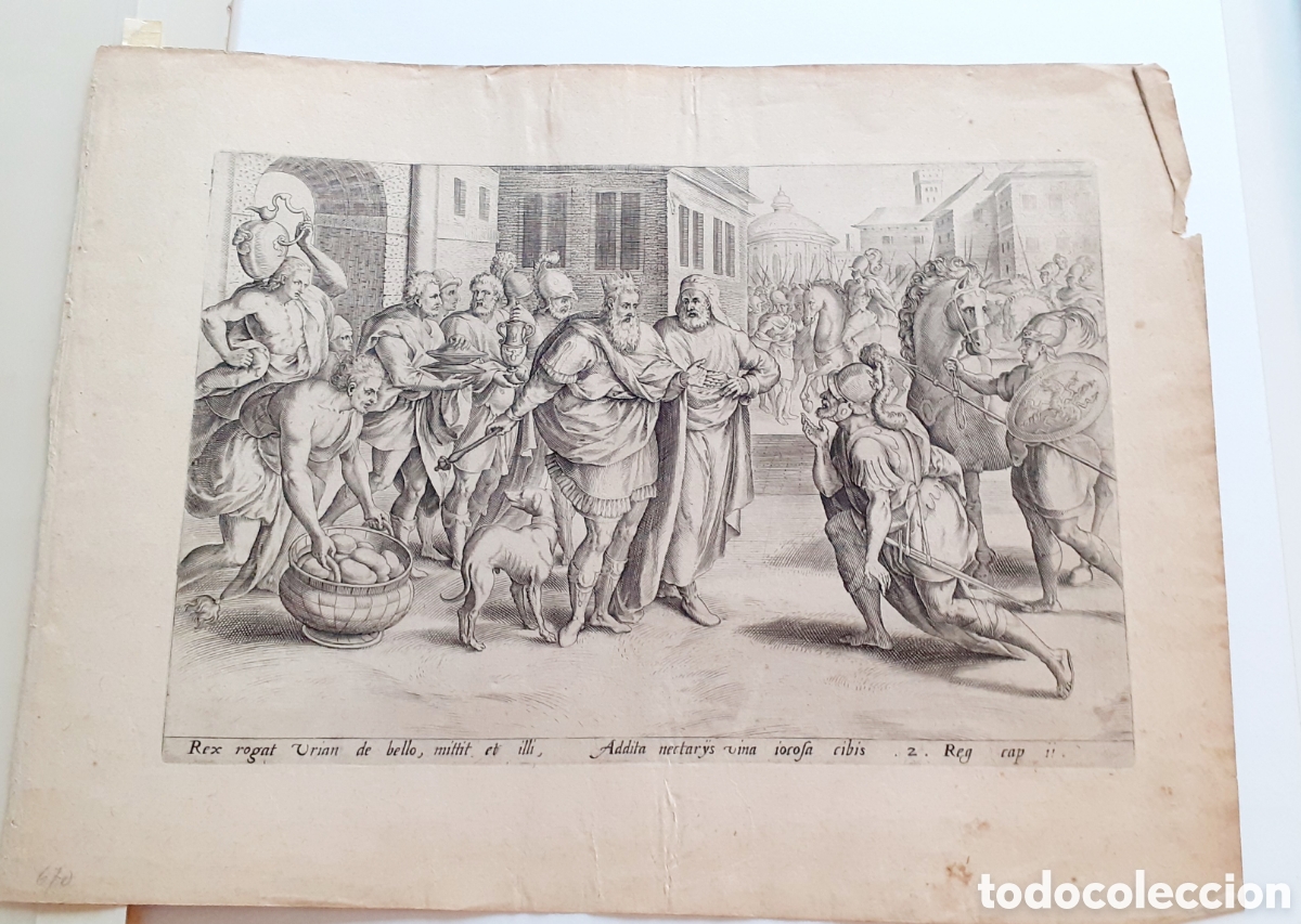 Arte: Uriah ante de David - De Sadeler - ca 1600 - Foto 2