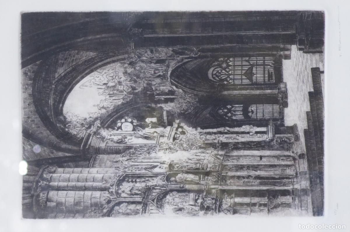 Arte: GRABADO. INTERIOR CATEDRAL. V. BLANCO - Foto 2
