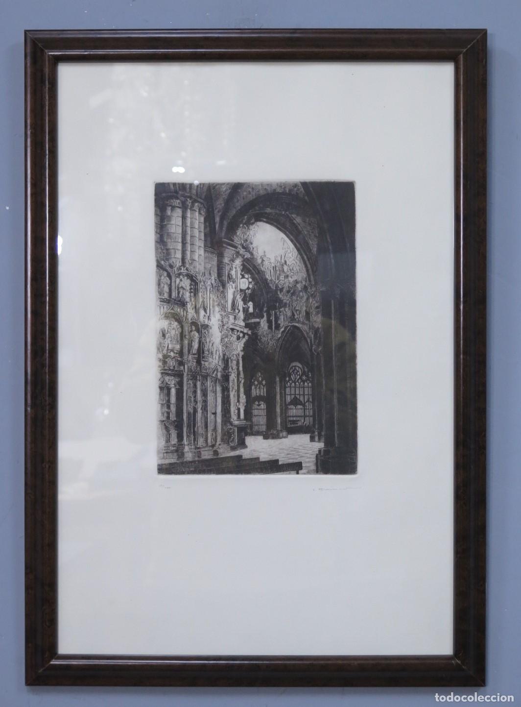 Arte: GRABADO. INTERIOR CATEDRAL. V. BLANCO - Foto 1