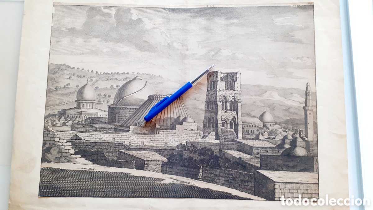 Arte: Grabado de una ciudad antigua - Foto 1