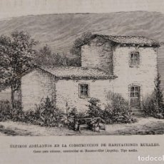 Arte: ÚLTIMOS ADELANTOS EN LA CONSTRUCCIÓN DE HABITACIONES RURALES (ARGELIA) (1879). Lote 401136584
