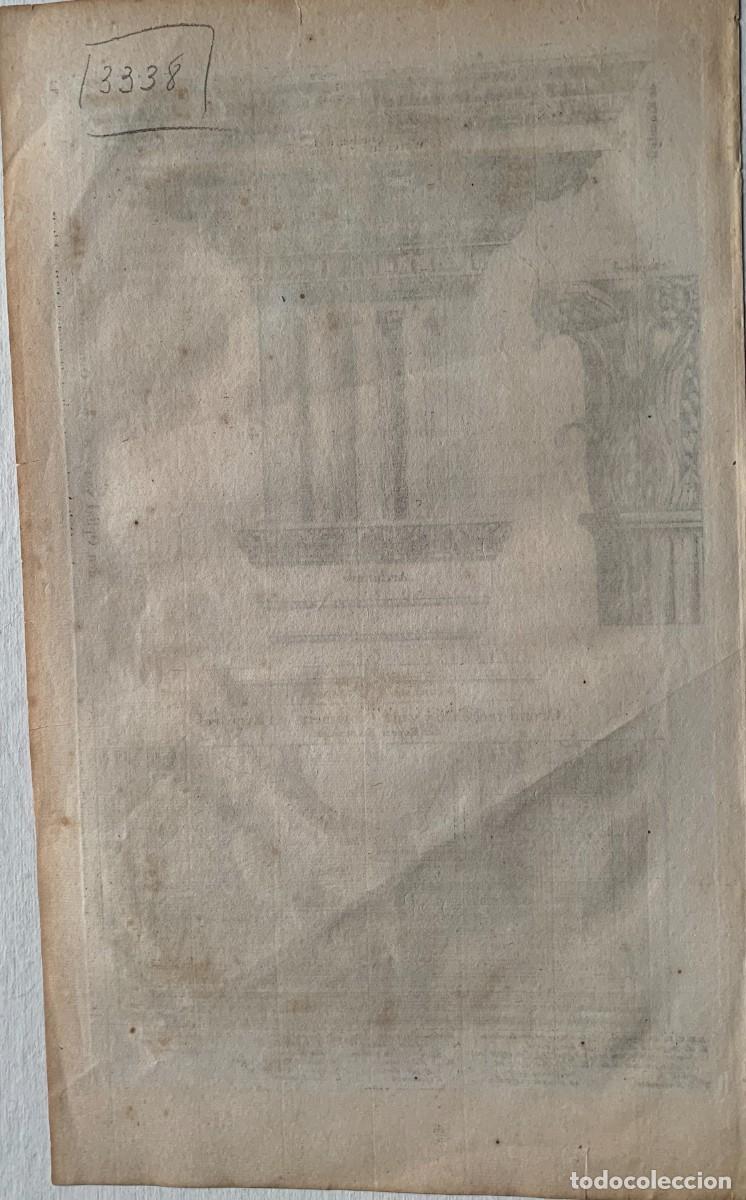 Arte: Templo de Salom&oacute;n, columnas de bronce - Grabado original de 1690 - Foto 2