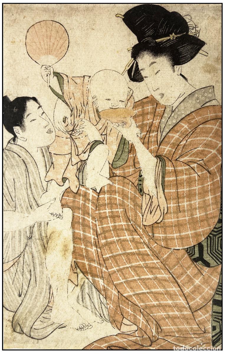 Kunst: KITAGAWA UTAMARO - CORTESANA ALIMENTANDO A SU HIJO - C. 1794