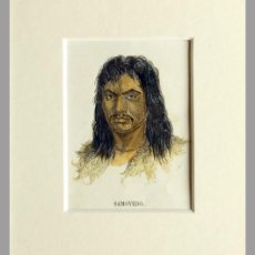 Arte: (P1) 1853 ORIGINAL ENGRAVING HAND COLORED WITH PASSEPARTOU SAMOYEDO (05260). Lote 401844354