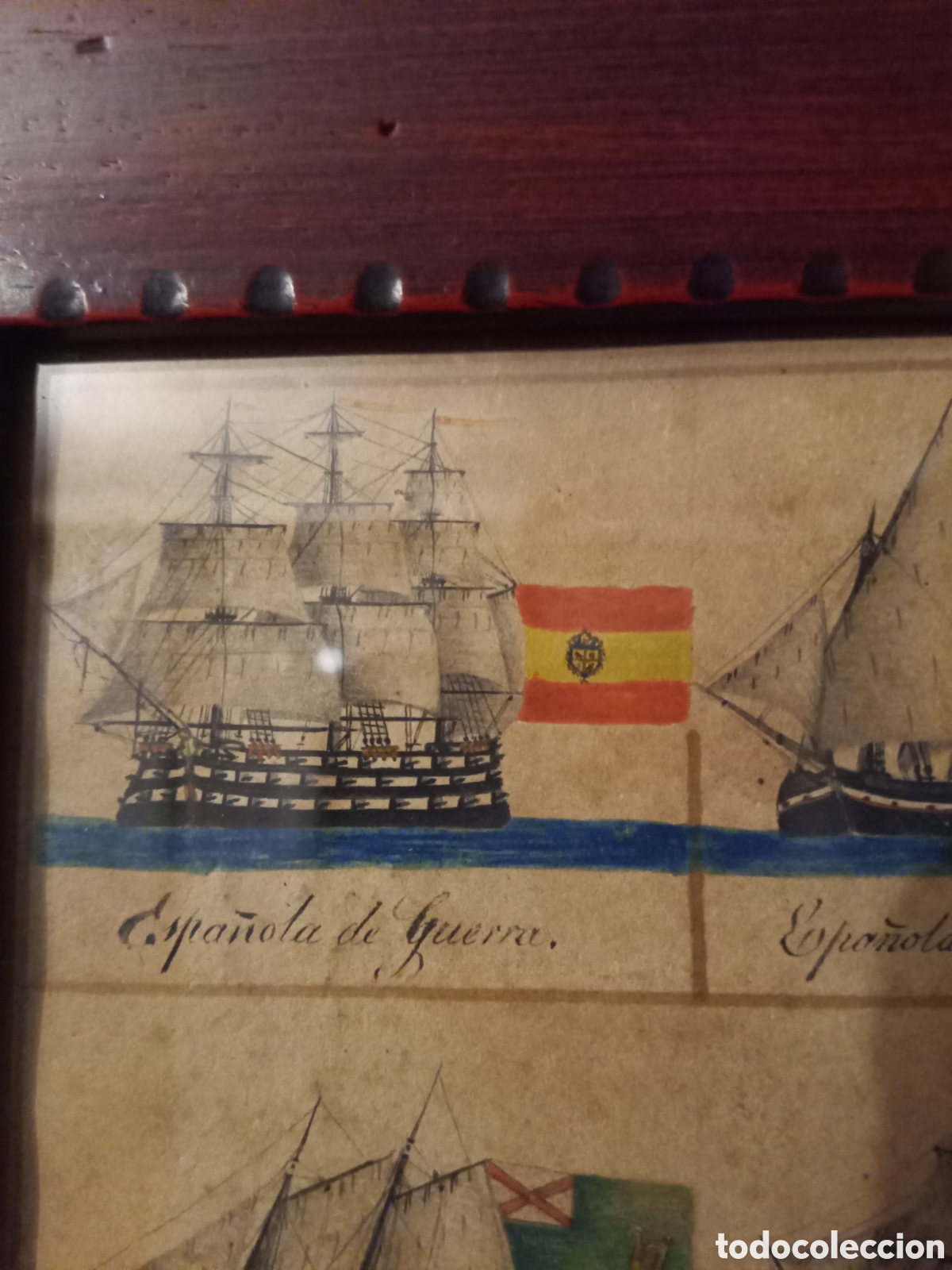 Arte: Grabado de barcos SXIX y sus pabellones - Foto 11