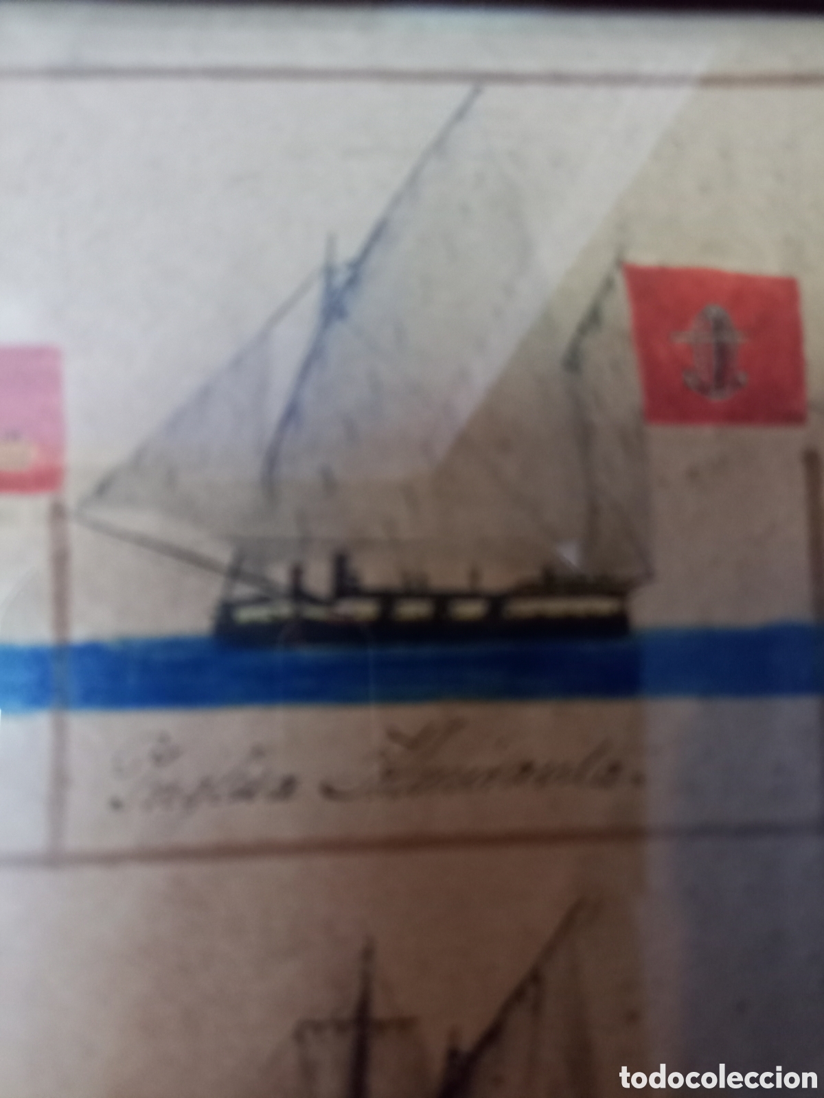 Arte: Grabado de barcos SXIX y sus pabellones - Foto 14
