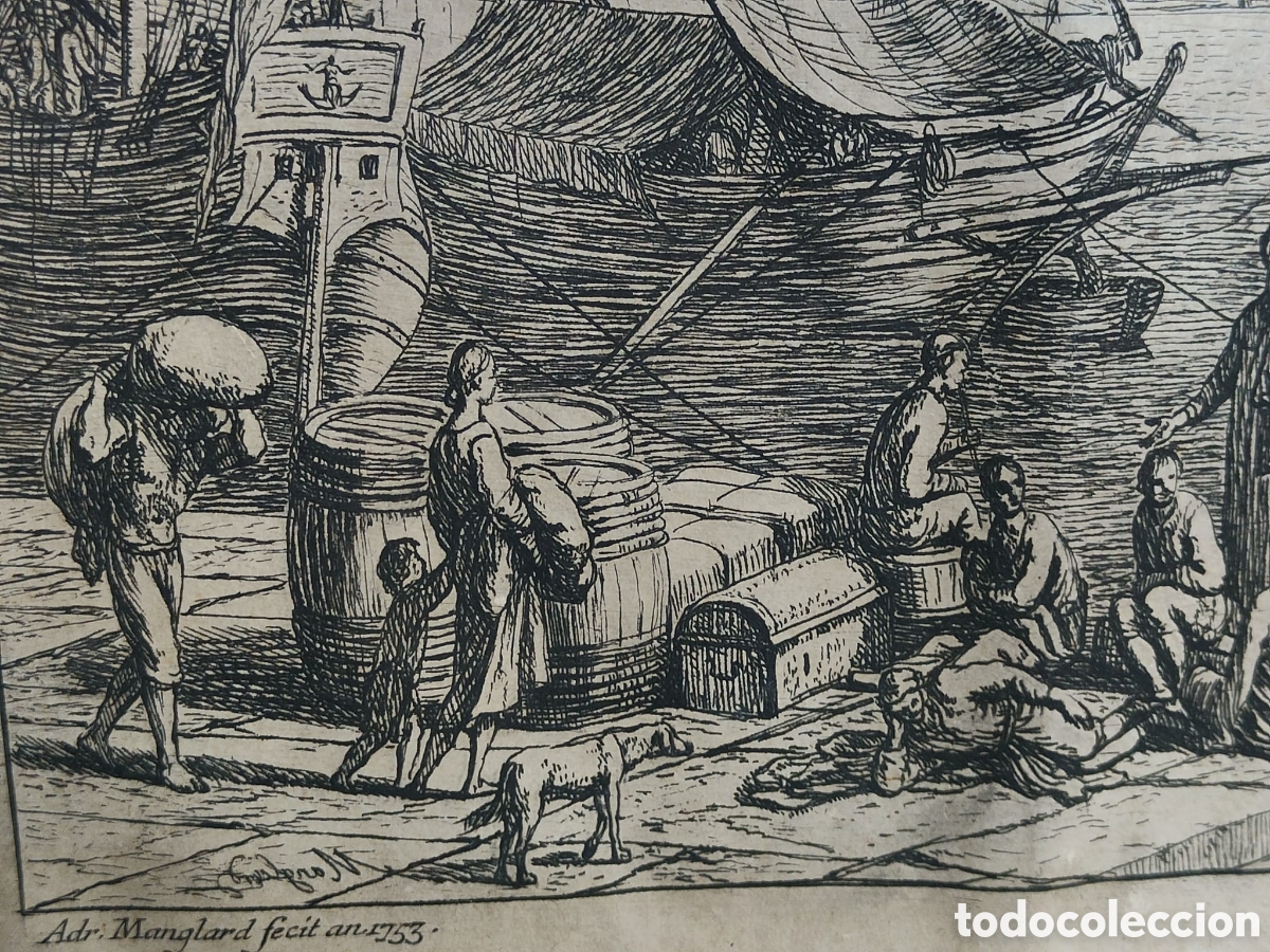 Arte: Grabado antiguo Adrien Manglard - Foto 8