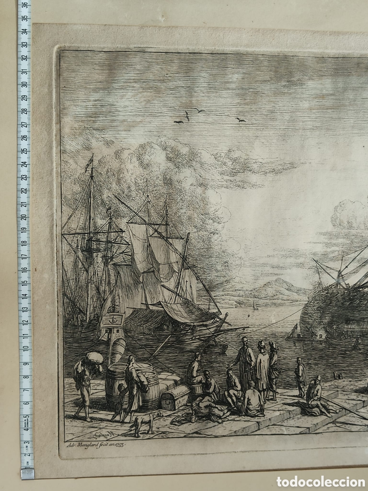Arte: Grabado antiguo Adrien Manglard - Foto 15
