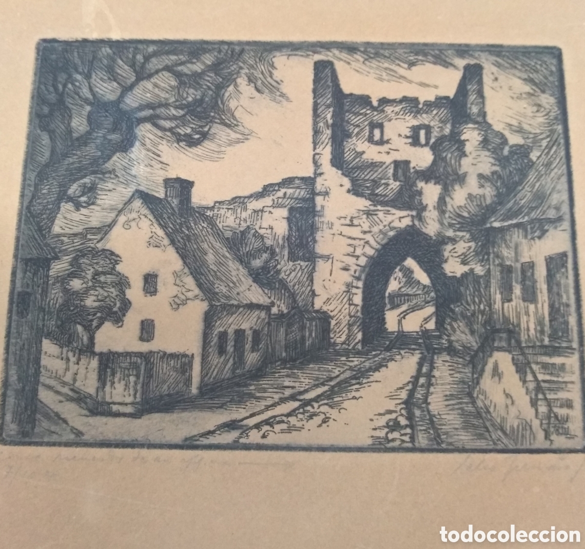 Arte: Grabado, firmado, ilegible seriado 7/10