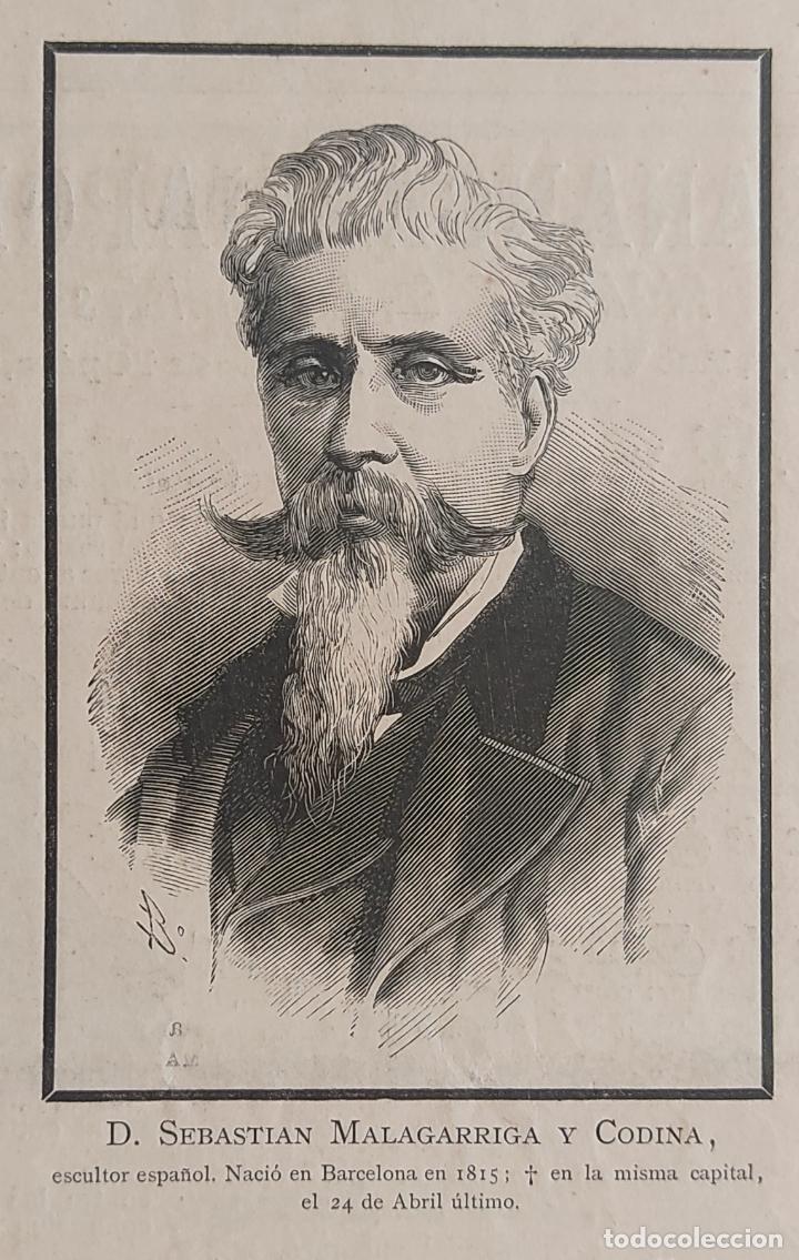 Arte: D. SEBASTI&Aacute;N MALAGARRIGA Y CODINA, ESCULTOR ESPA&Ntilde;OL (1880)