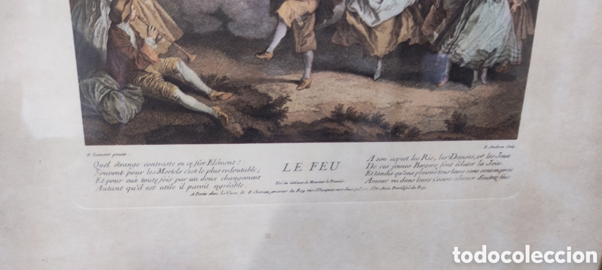 Arte: Cuadro, GRABADO ANTIGUO &rdquo;LE FEU&rdquo; - Foto 4
