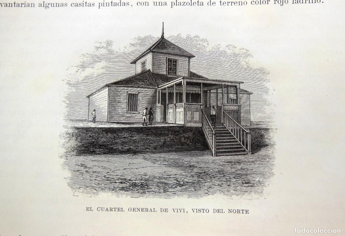 Arte: EL CUARTEL GENERAL DE VIVI, VISTO DEL NORTE (El Congo) 1890