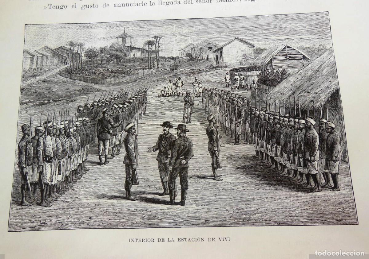 Arte: INTERIOR DE LA ESTACI&Oacute;N DE VIVI (El Congo). 1890