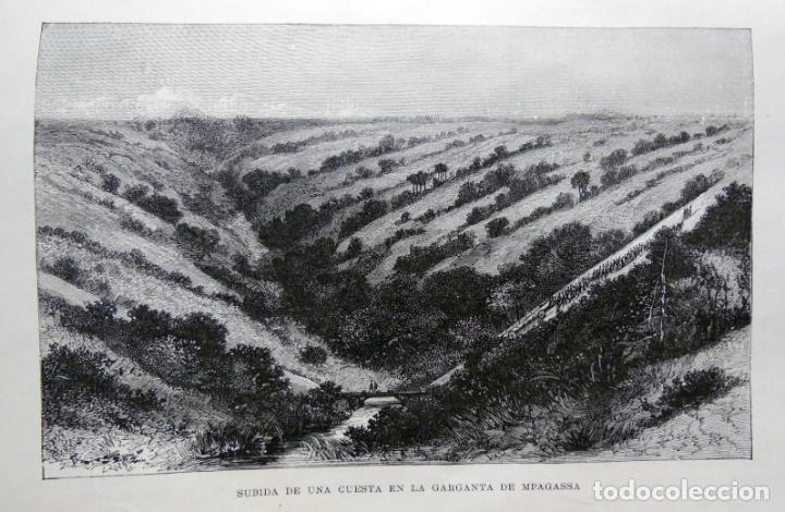 Arte: SUBIDA DE UNA CUESTA EN LA GARGANTA DE MPAGASSA. CONGO. 1890