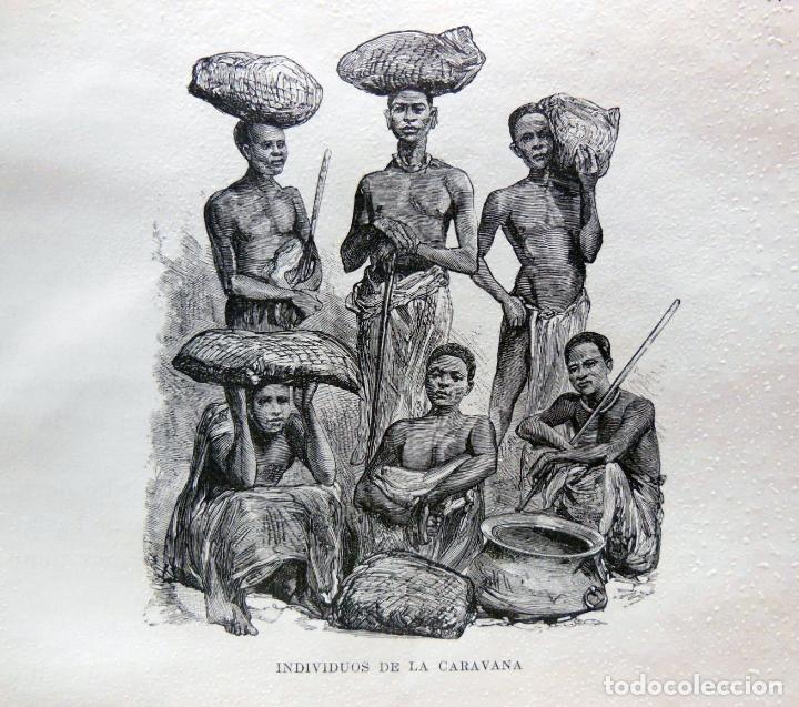 Arte: INDIVIDUOS DE LA CARAVANA. EL CONGO. 1890.