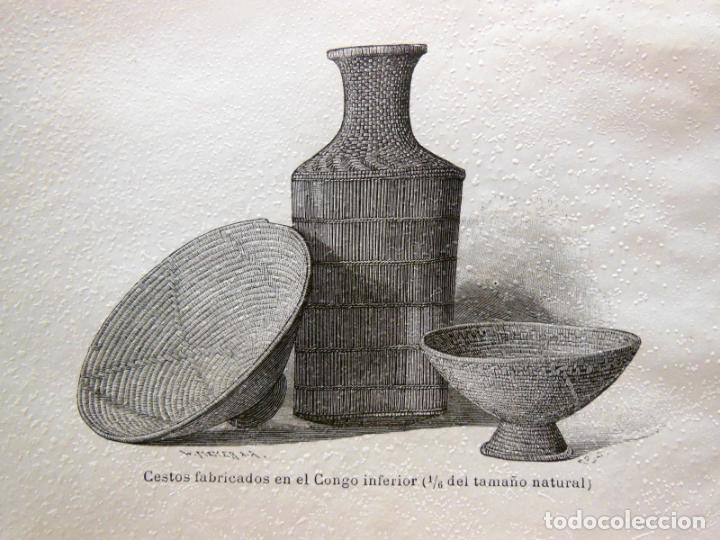 Arte: CESTOS FABRICADOS EN EL CONGO INFERIOR. EL CONGO. 1890.