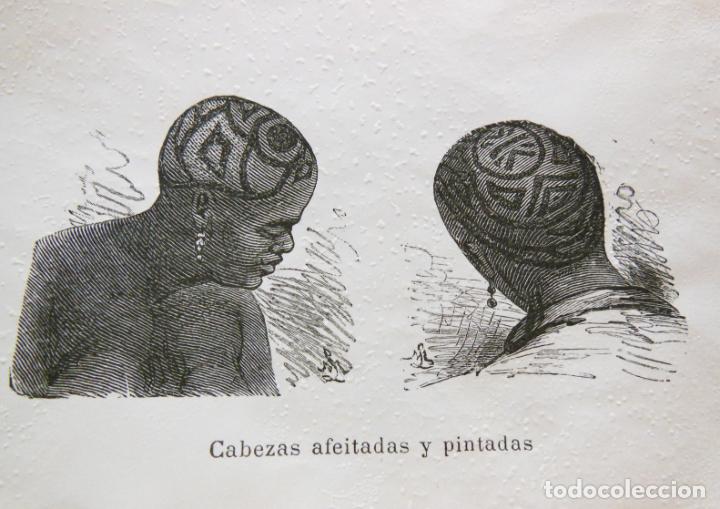 Arte: CABEZAS AFEITADAS Y PINTADAS. EL CONGO. 1890.