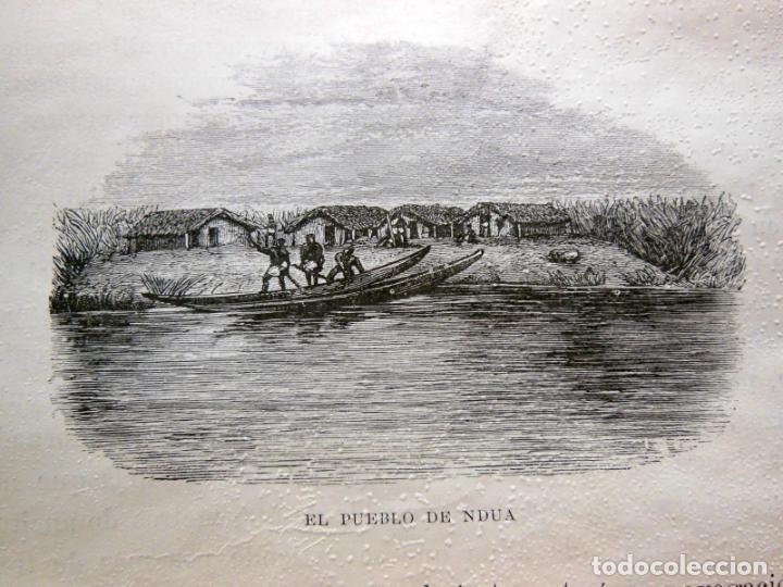 Arte: EL PUEBLO DE NDUA. EL CONGO. 1890.