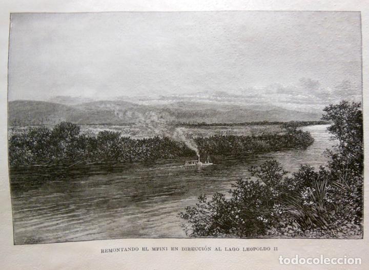 Arte: REMONTANDO EL MFINI EN DIRECCI&Oacute;N AL LAGO LEOPOLDO II. EL CONGO. 1890
