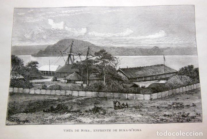 Arte: VISTA DE BOMA, ENFRENTE DE BUKA-M'BOMA. EL CONGO. 1890