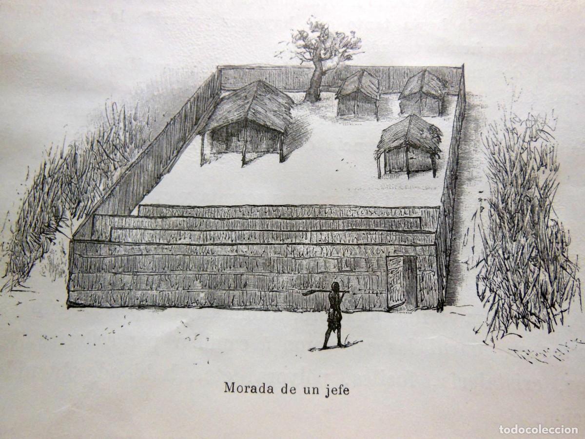 Arte: MORADA DE UN JEFE. EL CONGO. 1890