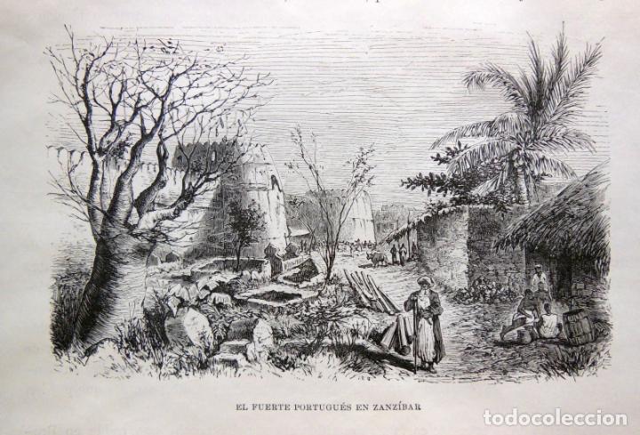 Arte: EL FUERTE PORTUGU&Eacute;S EN ZANZ&Iacute;BAR. EL CONGO. 1890