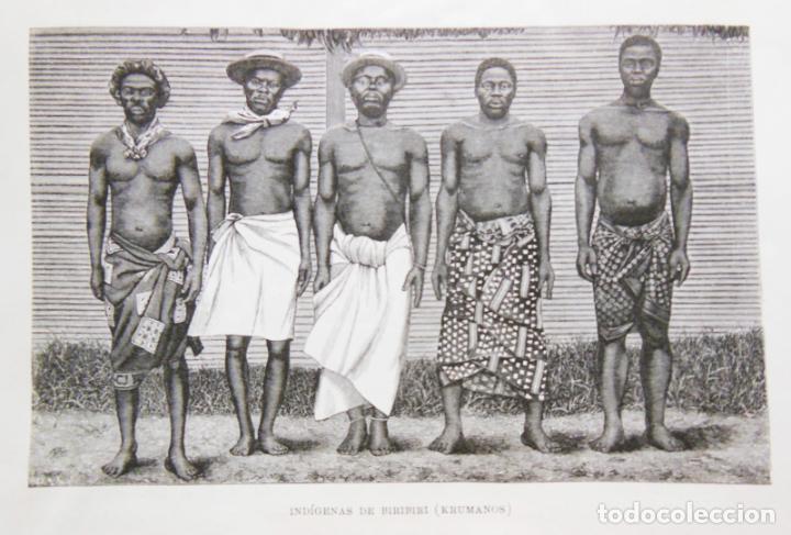 Arte: IND&Iacute;GENAS DE BIRIBIRI (KRUMANOS). EL CONGO. 1890