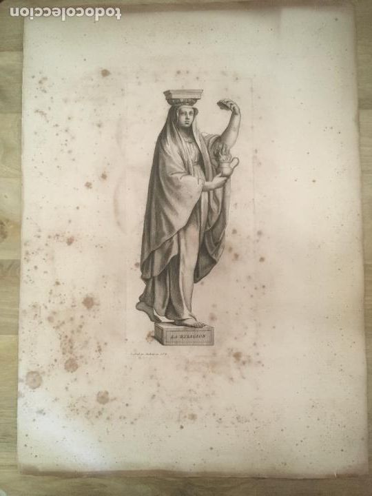 Arte: grabado original antiguo - Foto 1