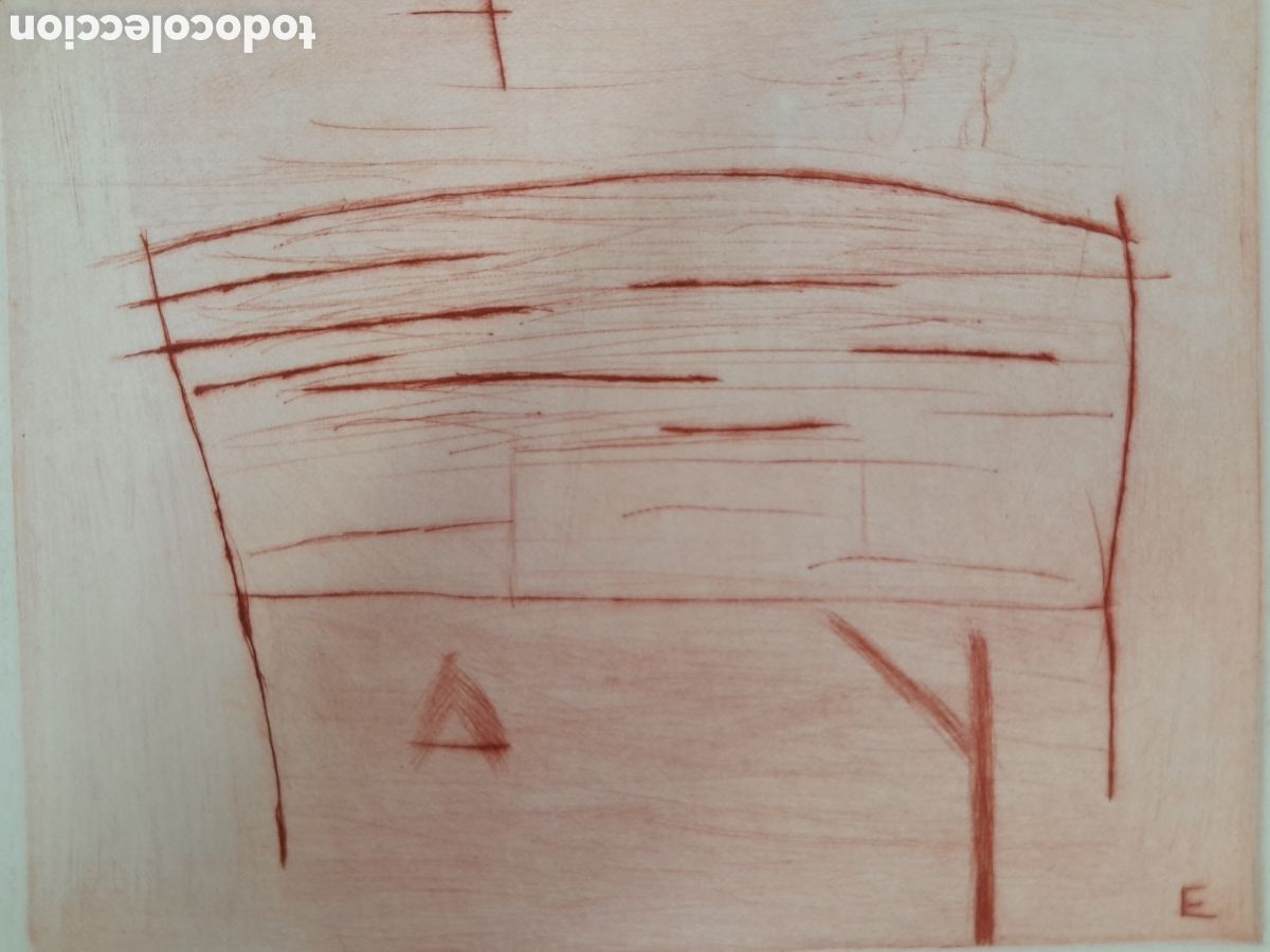 Arte: GRABADO. FRICKSON 1985. COMPOSICI&Oacute;N ABSTRACTA. - Foto 2