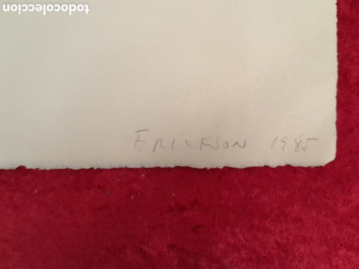 Arte: GRABADO. FRICKSON 1985. COMPOSICI&Oacute;N ABSTRACTA. - Foto 3