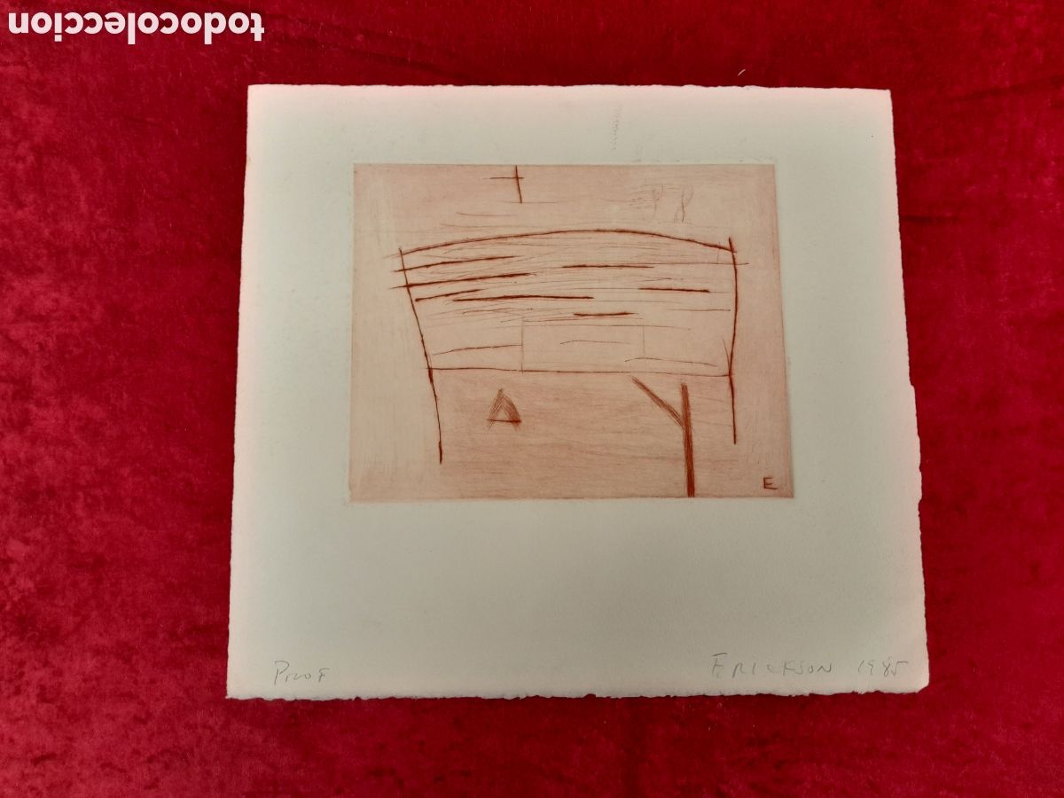 Arte: GRABADO. FRICKSON 1985. COMPOSICI&Oacute;N ABSTRACTA. - Foto 5