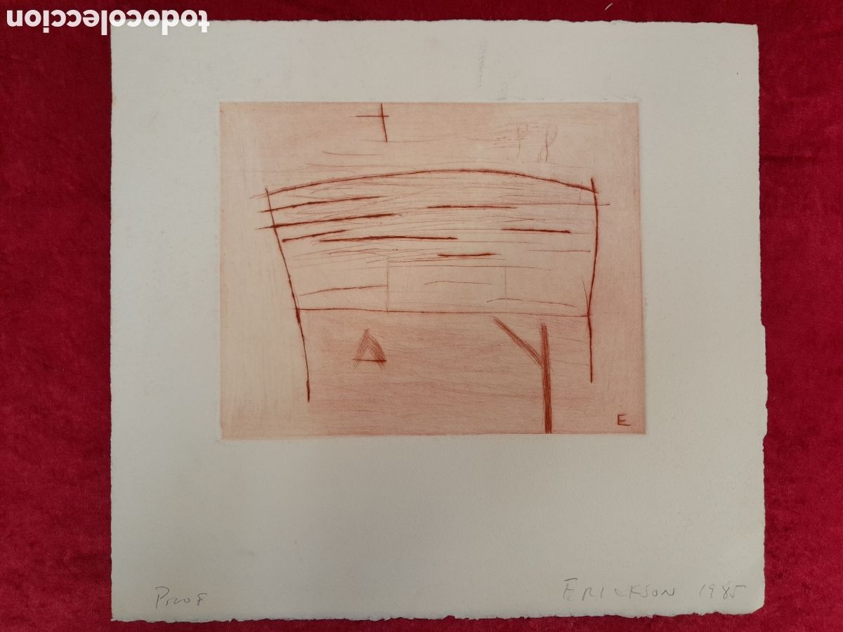Arte: GRABADO. FRICKSON 1985. COMPOSICI&Oacute;N ABSTRACTA. - Foto 1