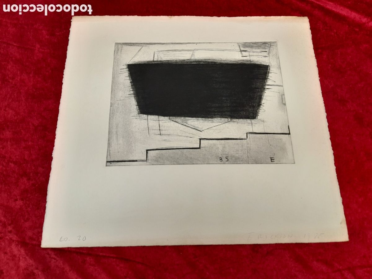 Arte: GRABADO. FRICKSON 1985. COMPOSICI&Oacute;N ABSTRACTA. - Foto 5
