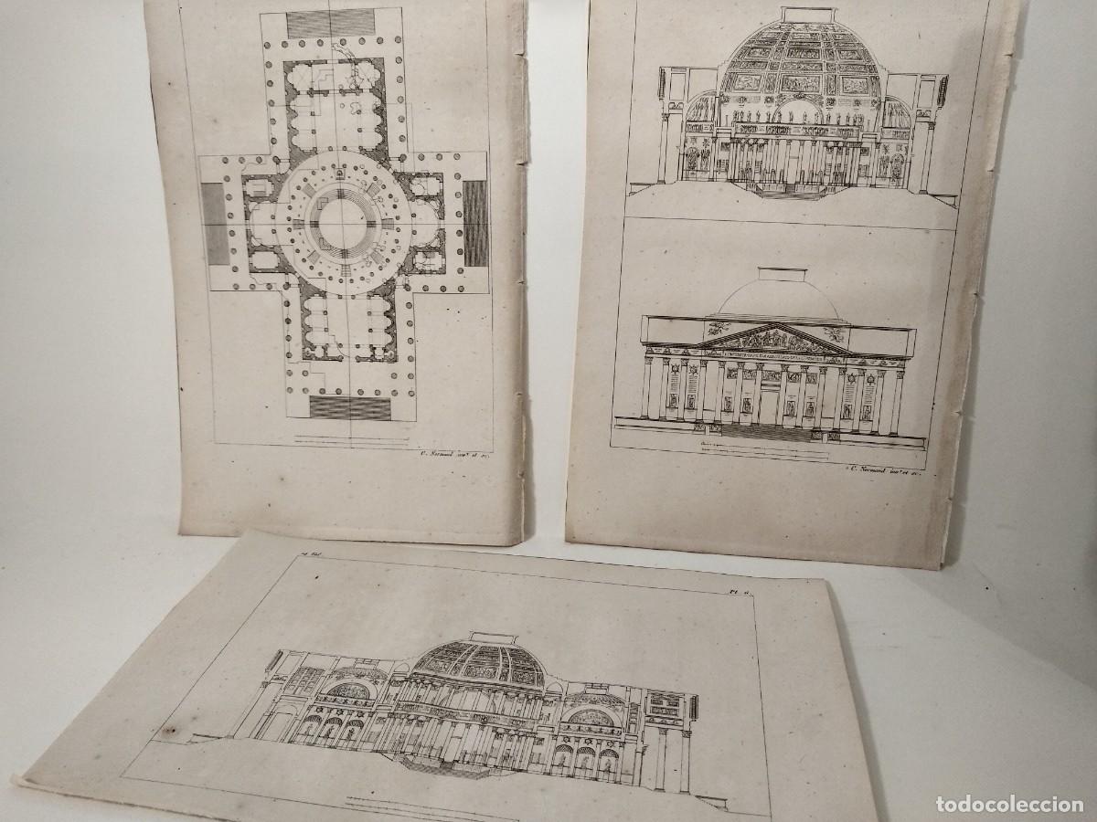 Planos edificio de Normand , Annales du musee 1807, planchas n&ordm; 4-5-6