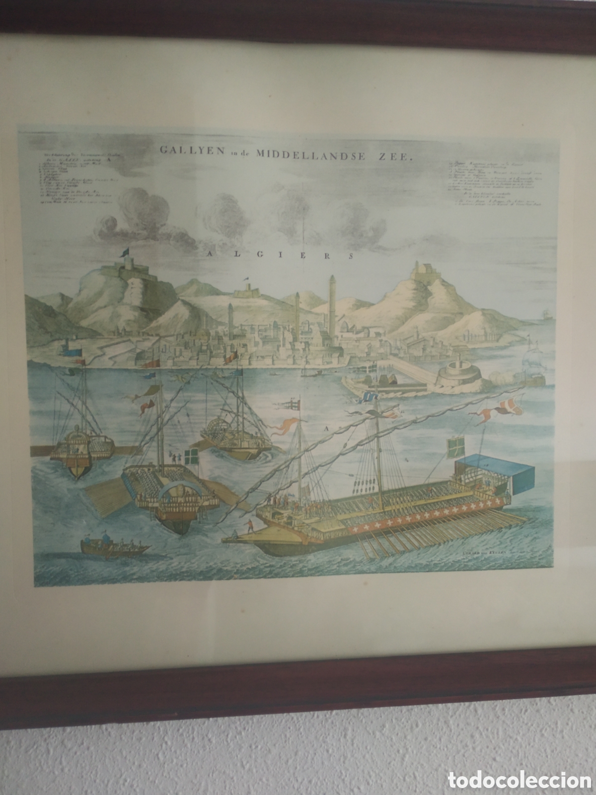 Arte: Antiguo grabado puerto de Argel - Foto 2