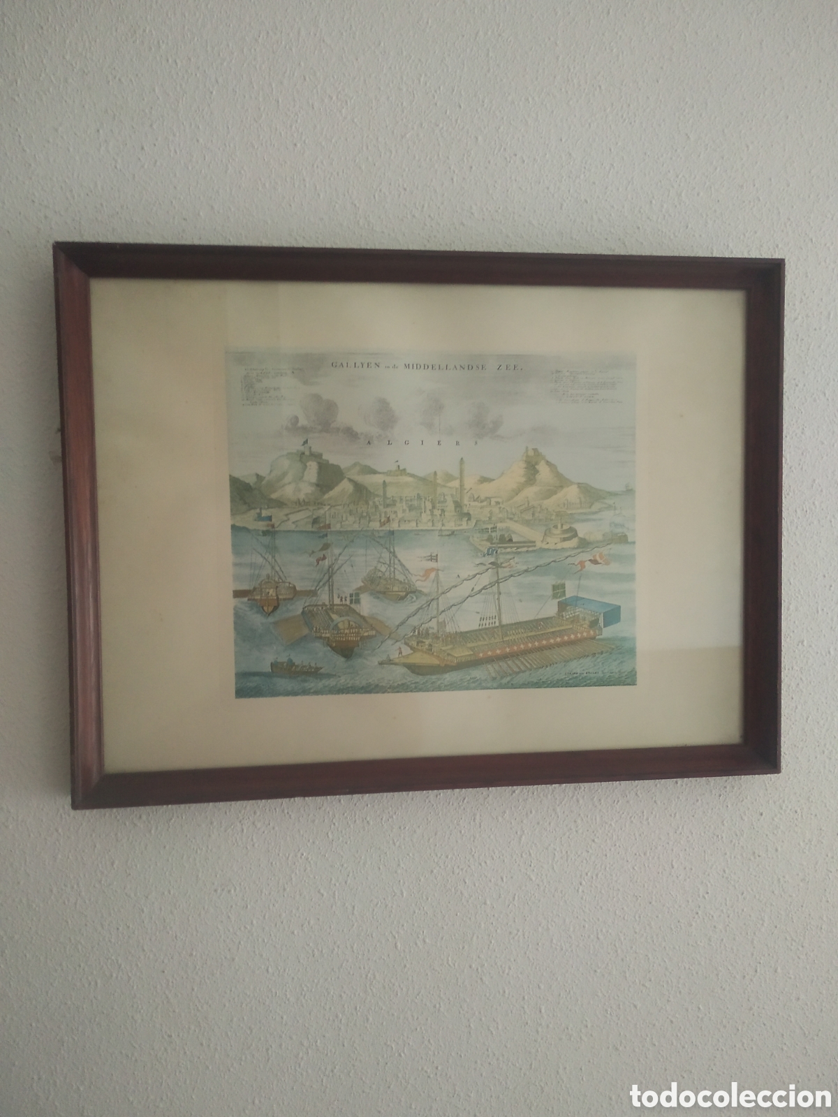 Arte: Antiguo grabado puerto de Argel - Foto 3