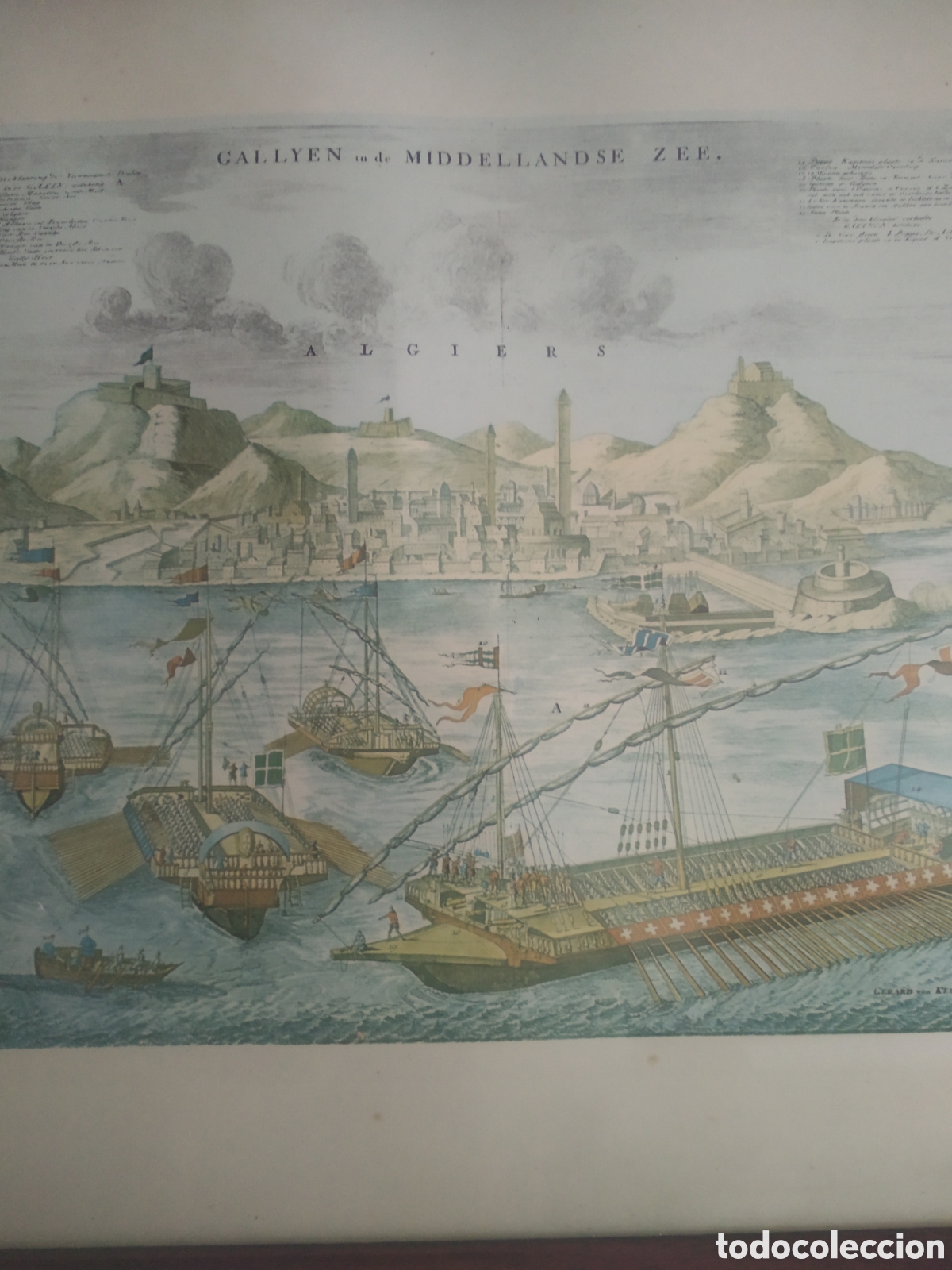 Arte: Antiguo grabado puerto de Argel - Foto 4