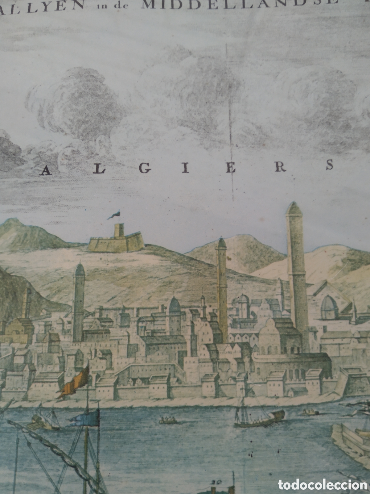 Arte: Antiguo grabado puerto de Argel - Foto 5